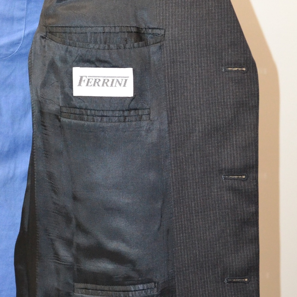 Ferrini 42R Sport Coat Blazer Suit Jacket Charcoal - Picture 6 of 8